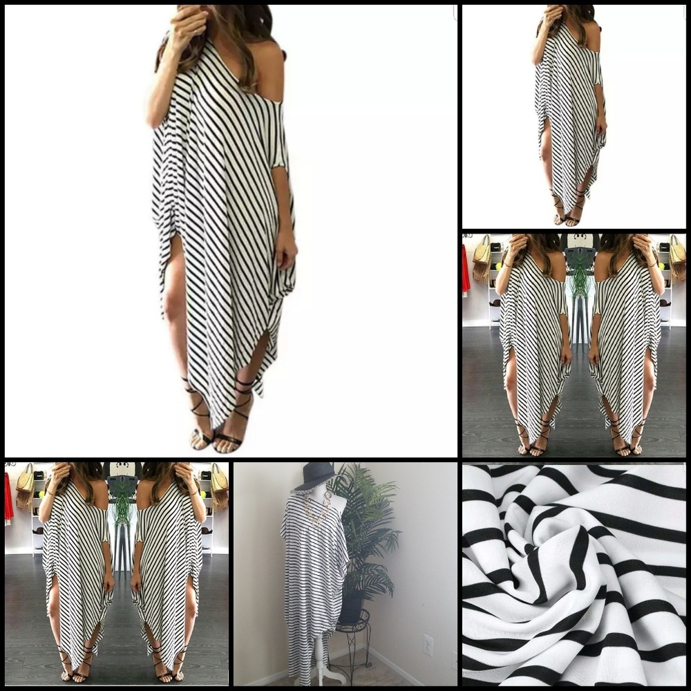 Boho Irregular Maxi Striped Dress